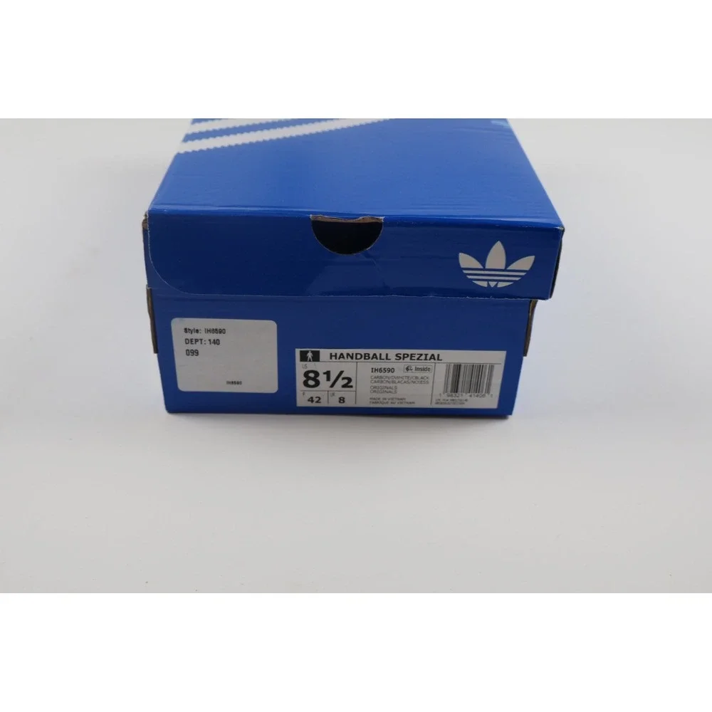 Adidas Mens Shoes Handball Spezial Carbon White Black 8.5 Suede NWT IH6590